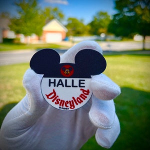 Customized Disneyland Name Tag, Disneyland Lapel Pin, Disneyland Badge, Disneyland Button, Disneyland Cast Member Name Tag