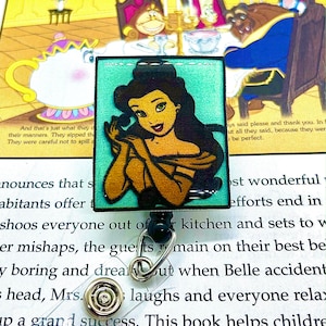Beauty and the Beast Badge Reel, Belle, Disney World Badge, Disney Badge Reel, Nurse Badge Reel, Badge Holder, Teacher Badge, Badge Charm
