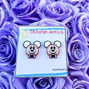 Halloween Mickey Earrings, Pumpkin Mickey and Minnie, Disney Stud Earrings, Disney Jewelry, Disney Necklace, Hypoallergenic