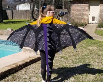 Dragon Wings and Tail Premium Night Sparkly Sky Kids Age 4 to Adult