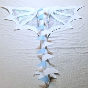 Dragon Wings & Tail Basic Ice Cold White Sparkly Iridescent Kids Ages 1 to Adult