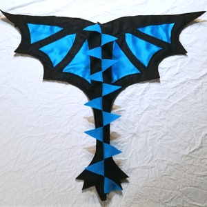 Dragon Wings & Tail Basic Black Teal Kids Age 1 to Adult