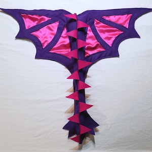Dragon Wings & Tail Basic Purple Fuchsia for Kids Age 6 Months to Adult