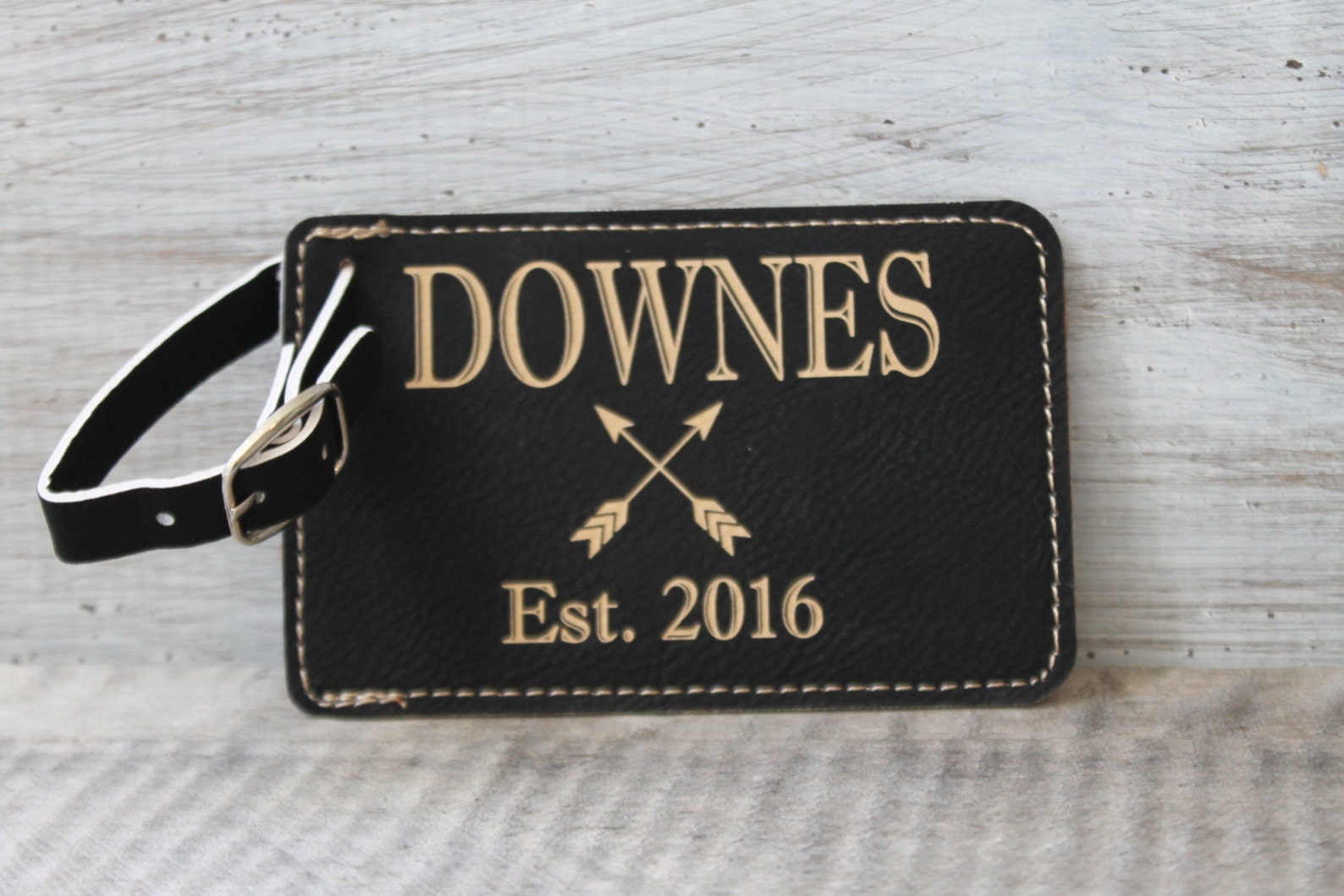 Laser Engraved Large Leather Luggage Tagsengraved Luggage Etsy