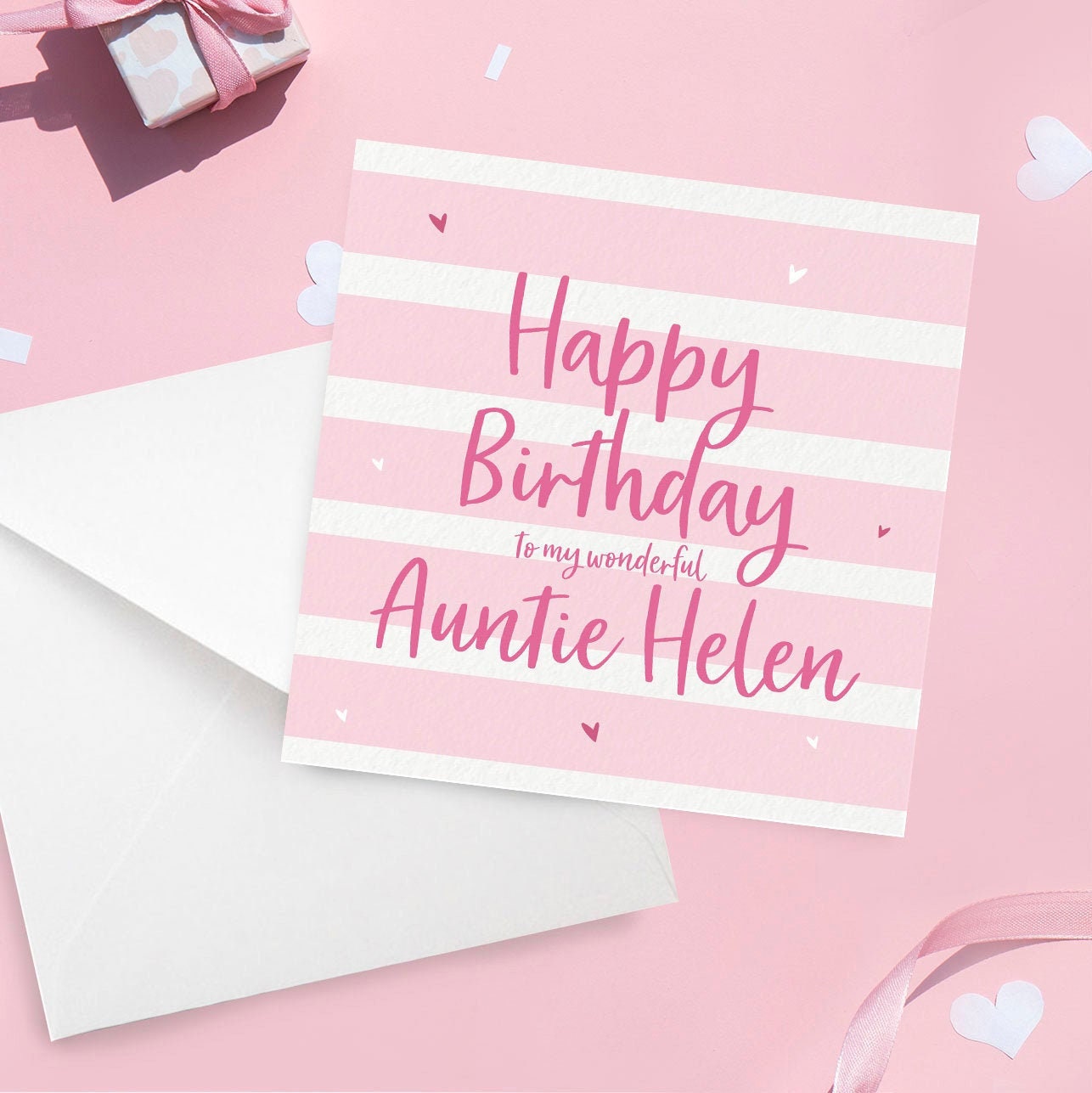Buy Personalised Auntie Birthday Card Pink or Lilac Purple Online ...