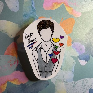 david bowie glossy sticker - starman - the white Duke - ziggy stardust - aladdin sane