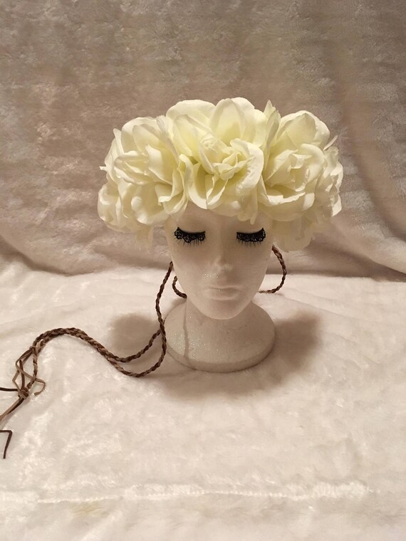 60 S 70 S Huge Hippie Ivory Rose Daisy Chain Flower Etsy
