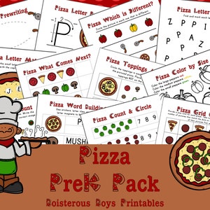 Pizza PreK Printable Learning Pack