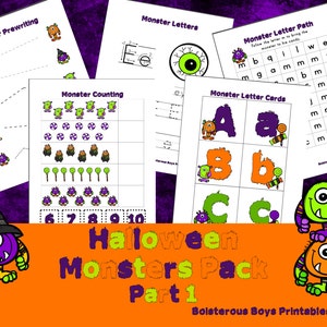 Halloween Monsters PreK Printable Thematic Learning Pack Part 1