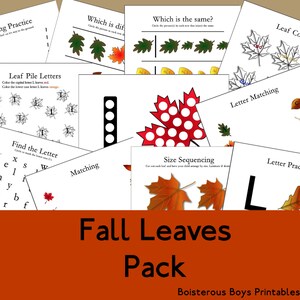 Fall Leaves Preschool Thematic Printable Learning Pack
