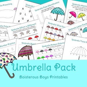 Umbrella PreK Early Learning Printable Pack