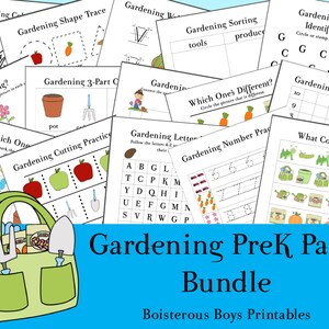Gardening PreK Printable Learning Pack 2-Part Bundle