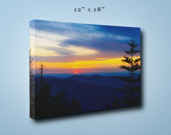 Great Smoky Mountains National Park Sunset, Fine Art Print, Blue Ridge Mountains, Tennessee Art, Wall Decor, North Carolina Art, Appalachian