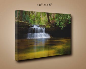 Kentucky Waterfall, Red River Gorge, Kentucky photography, landscape photograph, wall decor, nature photography, reflection, Creation Falls