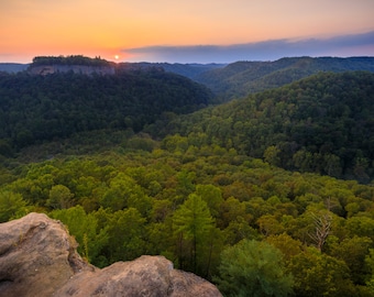 Red River Gorge Sunset Valley, Kentucky Art, Nature Photography, Home Decor, Country Art, Tree Photography, Landscape Photograph