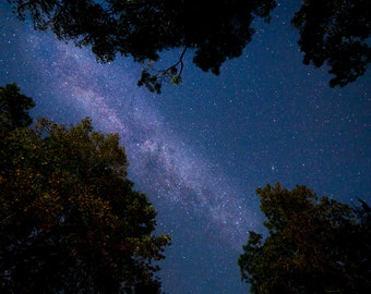 Milky Way Nightscape in Kentucky Red River Gorge, Landscape Photography, Kentucky Art, Wall decor, Night Sky, Stars