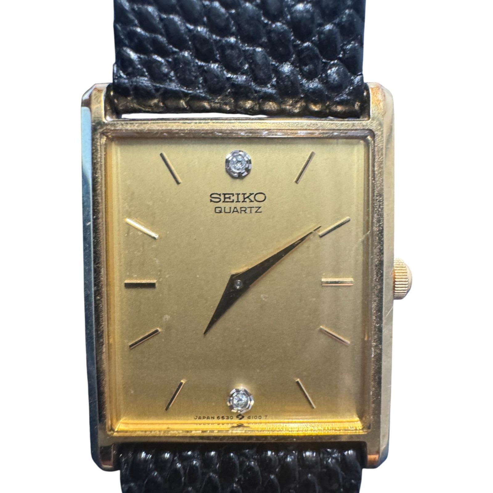 Vintage Seiko Quartz 6530-5079 Gold Plated Dress Watch  display picture 3