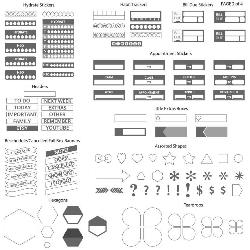 Make Your Own Planner Stickers Planner Sticker Template Pack - Etsy