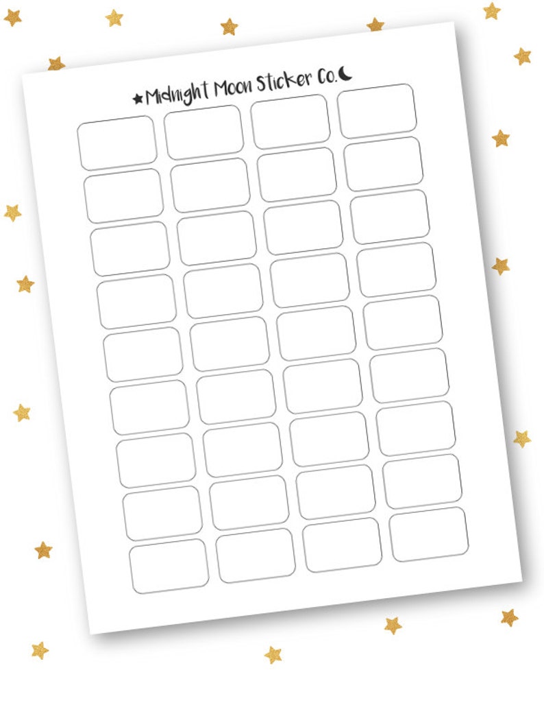 DIY PRINTABLE TEMPLATE Planner Stickers: Blank Half Boxes | Etsy