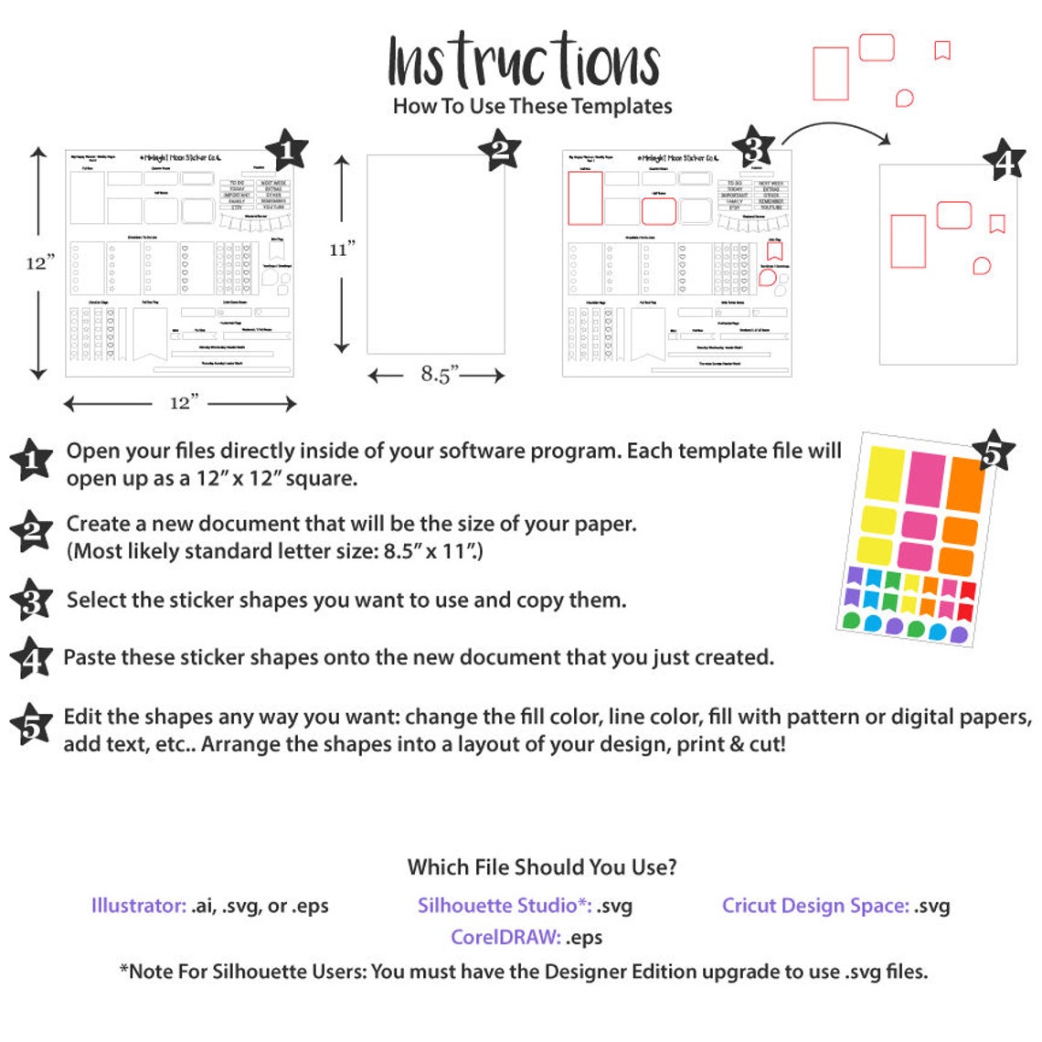 Make Your Own Planner Stickers Planner Sticker Template Pack - Etsy
