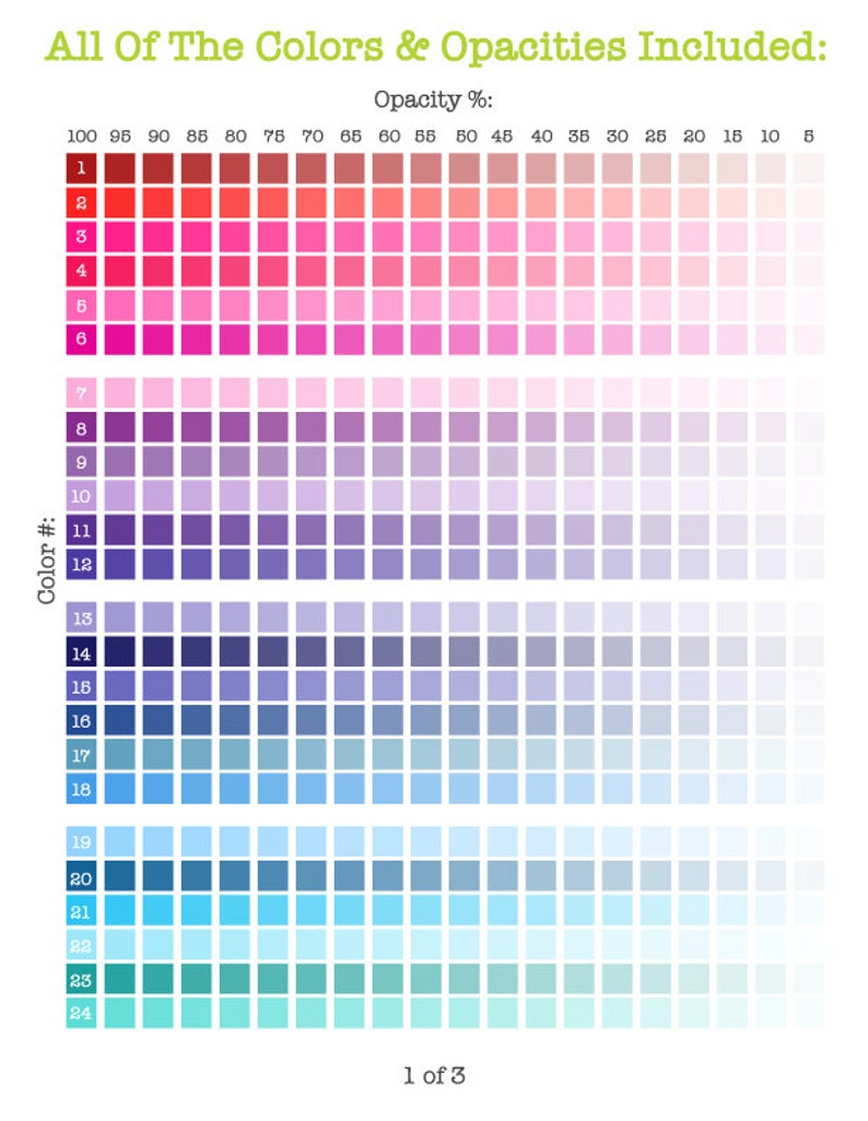 Color Opacity Papers for Cricut // Personal Use // Set of Etsy