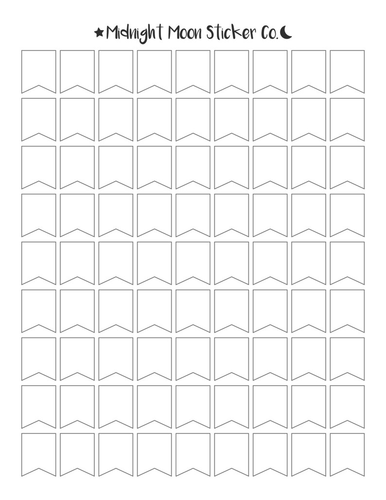 diy printable template planner stickers blank mini flags