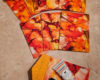 Purse Pouches-Orange n' Yellow Stained Glass (Does not include Hand Cream or Lipstick)
