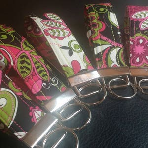 Key Chains-Key Rings-Key Fobs-Pink Mod Squad Fabric image 5