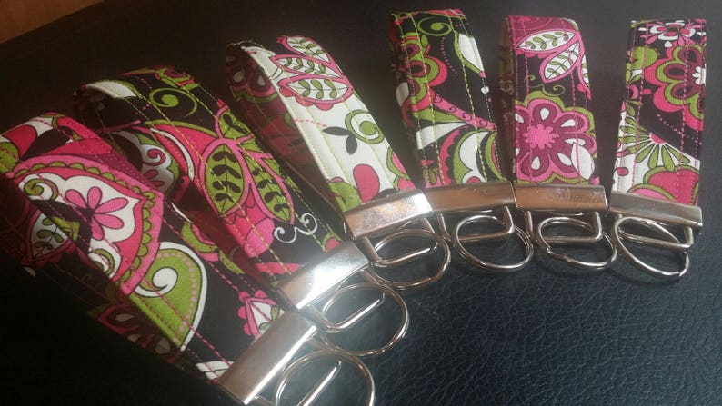 Key Chains-Key Rings-Key Fobs-Pink Mod Squad Fabric image 5