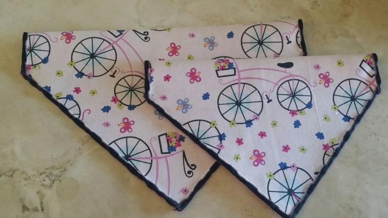 Dog Bandana n' Cat Bandana-Springtime Pink Bicycle image 2