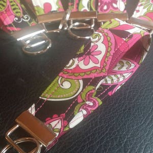 Key Chains-Key Rings-Key Fobs-Pink Mod Squad Fabric image 4