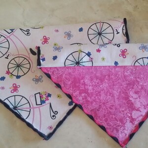 Dog Bandana n' Cat Bandana-Springtime Pink Bicycle image 3