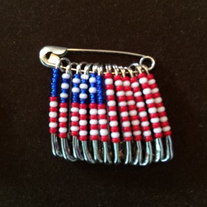 American Flag Beaded Pin