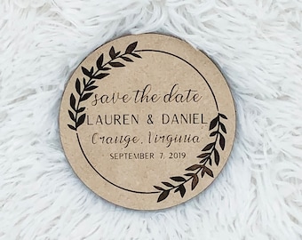 Magnetic Wood Save The Dates - Personalized Save The Dates - Wedding Magnet - Rustic Wedding Accessory - Custom Wedding Favors