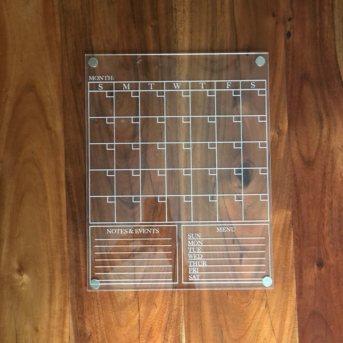 Acrylic Dry Erase Board Calendar Refrigerator Etsy