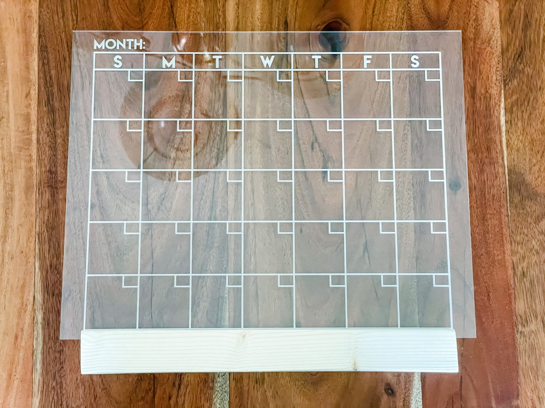 Desktop Acrylic Dry Erase Calendar With Stand Universal Dry Erase