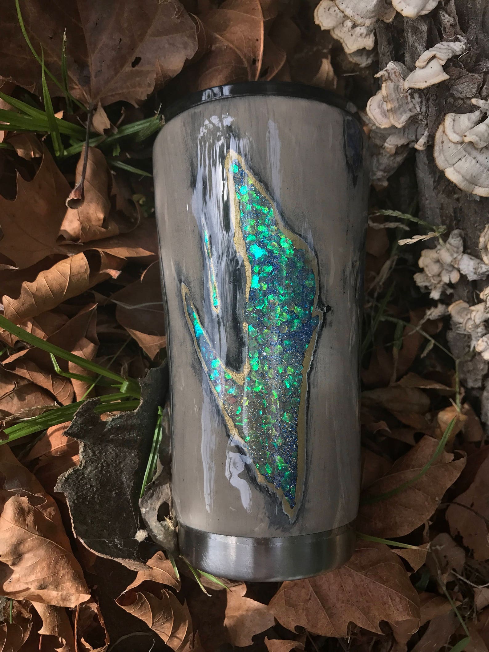 Geode Glitter Tumbler Realistic Rock Tumbler Opal Geode Etsy