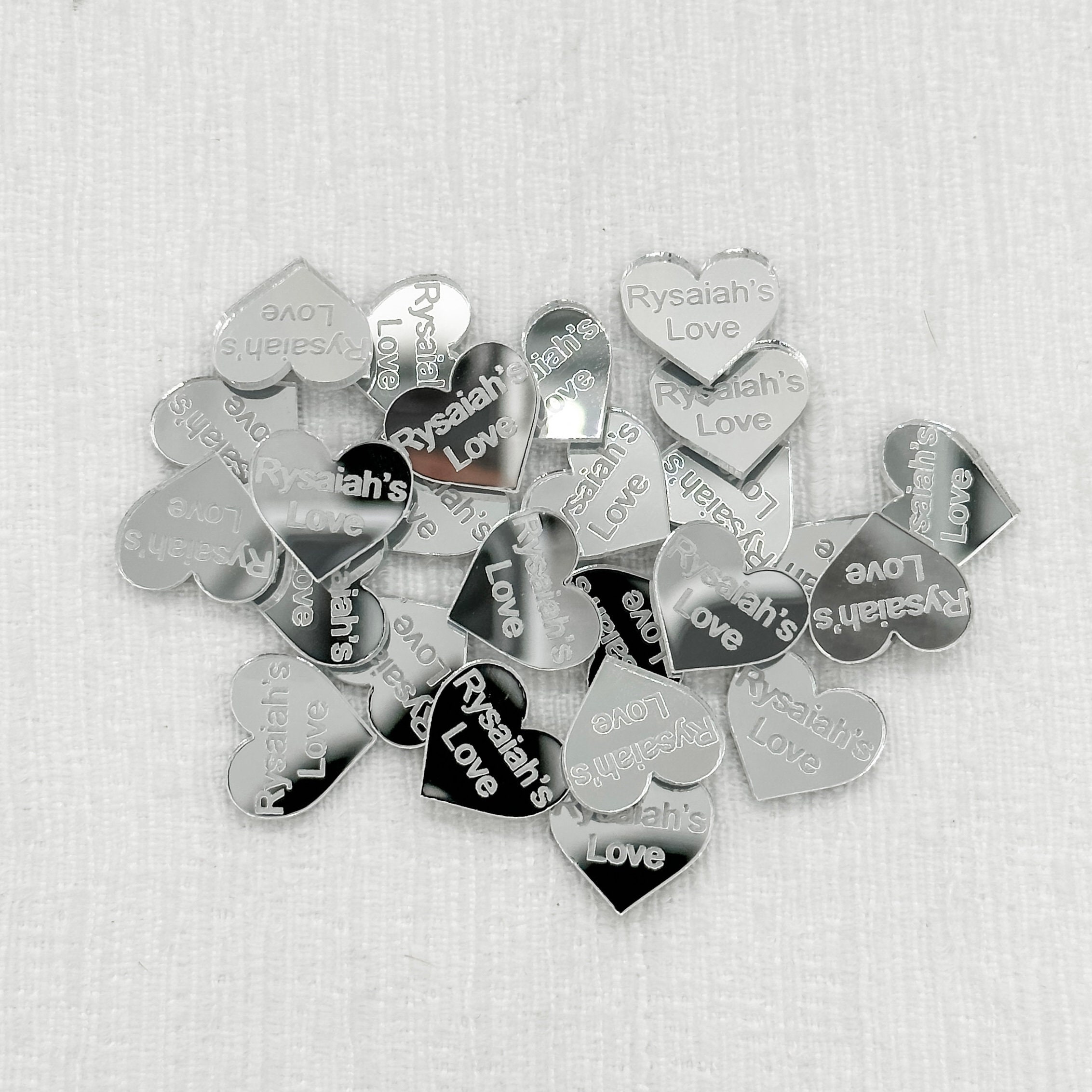 6mm Pink JG03 Flat Back Heart Acrylic Gems - 100 Pieces