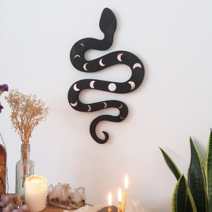 Coppermoon Snake art, Boho art, Geometric wood art