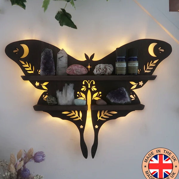 Coppermoon Black Luna Moth Shelf, Luna Moth Lamp, Luna Moth, Luna Moth Wall Art,  Lunar Moth, Framed Luna Moth, Luna Moth Wallpaper
