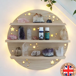 Coppermoon Light Full Moon Crystal shelf, moon shelf, geometric shelf