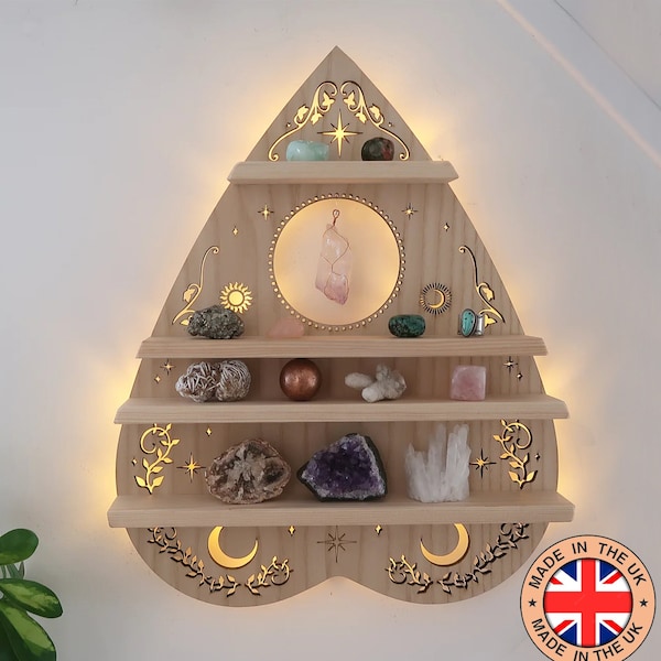 Coppermoon Light Planchette Crystal Shelf lamp, Planchette Wall Art, Planchette Lamp, Crystal Shelf