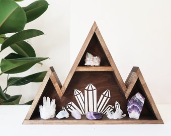 Triangle shelf, Geometric shelf Crystal Cluster, Mountain Shelf