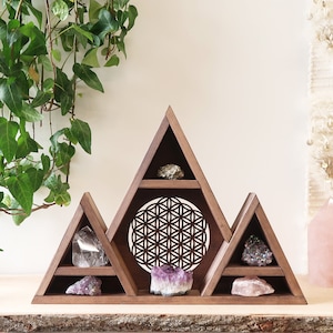 Coppermoon Geometric Mountain Shelf, Triangle Shelf, Crystal Shelf