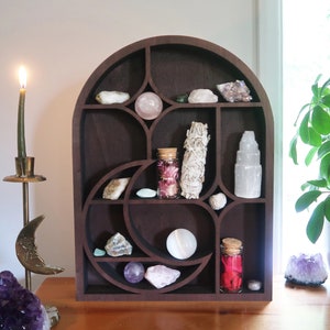 Coppermoon Brown Moon & Stars Arch Crystal Shelf
