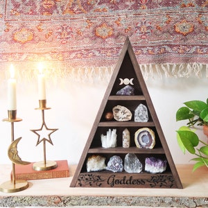 Coppermoon Triangle Shelf, Crystal Shelf, Crystal Display Shelf, Triangle Shelves