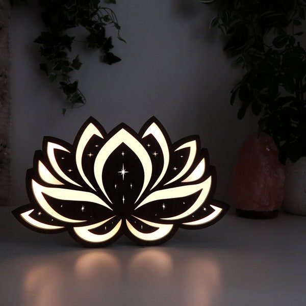 Coppermoon Lotus Flower Lamp, Night Light, Lotus Flower Art, Lotus Lamp, Lotus Lighted, Led Lamp, Lotus Night Night, Lotus Flower Gift