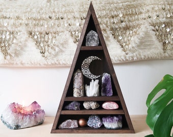 Coppermoon Triangle Shelf, Moon Shelf, Geometric Shelf- Mandala Moon