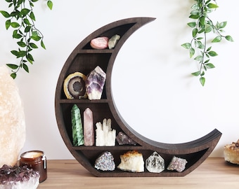 Coppermoon Brown Moon Shelf, Moon Phase Shelves, Moon Shelves, Crystal Display,  Geometric Shelf, Crystal Shelf