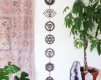 Coppermoon Chakra Wall Hanging, Chakra Wall Art, Chakra Gemstones